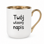 Kubek z własnym napisem ✨ STYLE ✨ biało - złoty