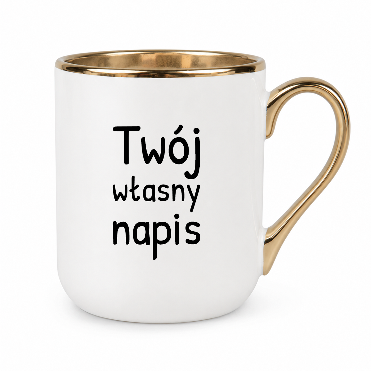 Kubek z własnym napisem ✨ STYLE ✨ biało - złoty