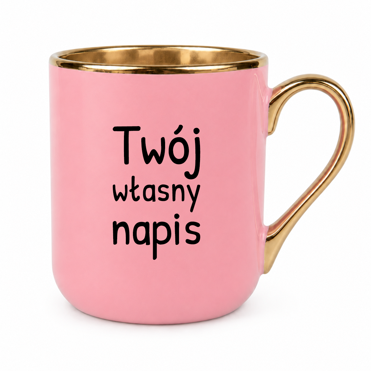Kubek z własnym napisem ✨ STYLE ✨ różowo - złoty