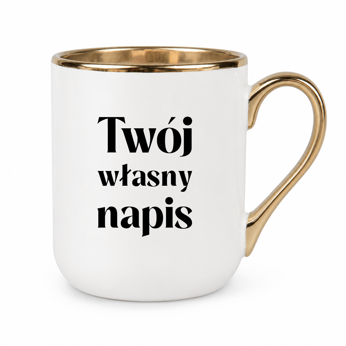 Kubek z własnym napisem ✨ STYLE ✨ biało - złoty