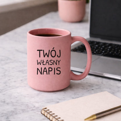 Kubek różowy 440 ml z własnym napisem