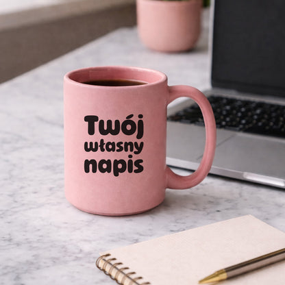 Kubek różowy 440 ml z własnym napisem