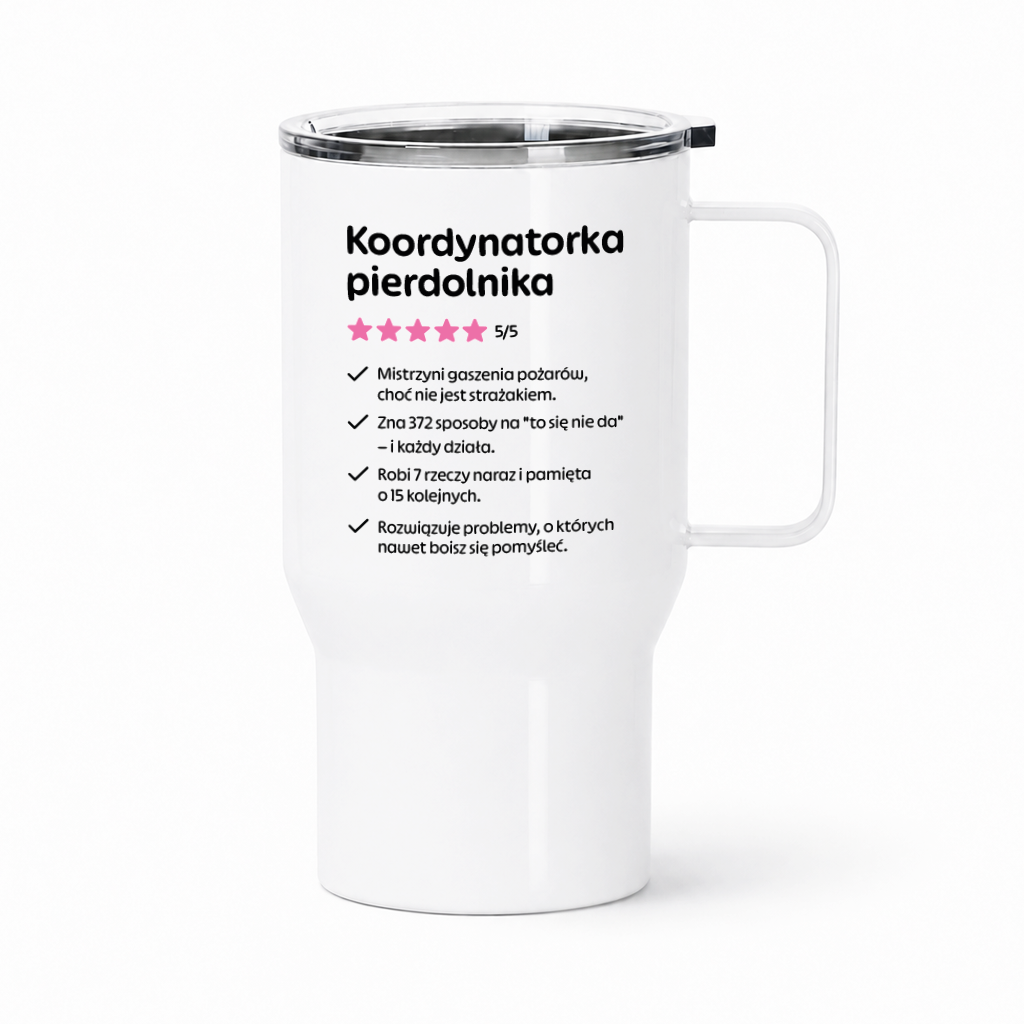 Kubek termiczny z nadrukiem "Koordynatorka pierdolnika"