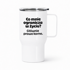 Kubek termiczny z nadrukiem "Co mnie ogranicza? Głównie prawo karne."
