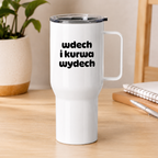 Kubek termiczny z nadrukiem "wdech i kurwa wydech"