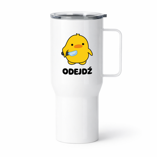 Kubek termiczny z nadrukiem "Odejdź"