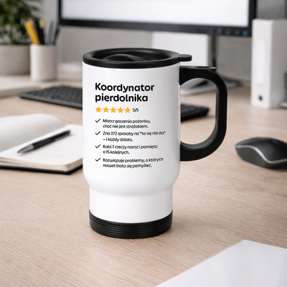 Kubek termiczny z nadrukiem "Koordynator pierdolnika"