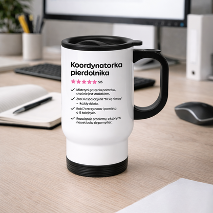Kubek termiczny z nadrukiem "Koordynatorka pierdolnika"