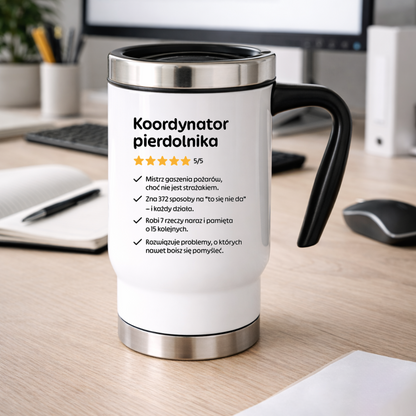 Kubek termiczny z nadrukiem "Koordynator pierdolnika"