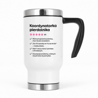 Kubek termiczny z nadrukiem "Koordynatorka pierdolnika"