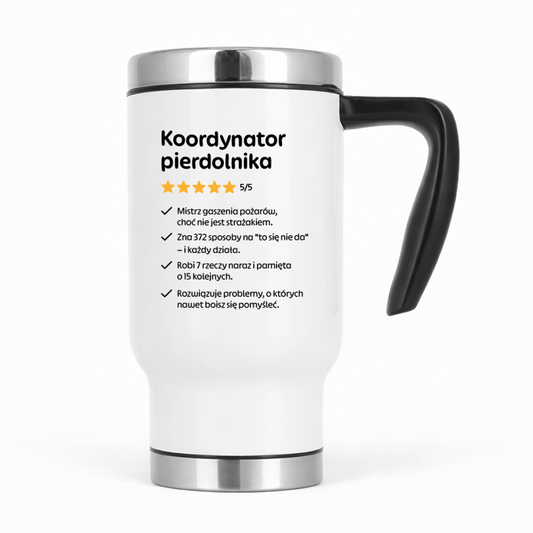 Kubek termiczny z nadrukiem "Koordynator pierdolnika"