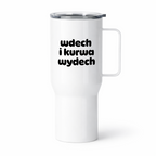 Kubek termiczny z nadrukiem "wdech i kurwa wydech"