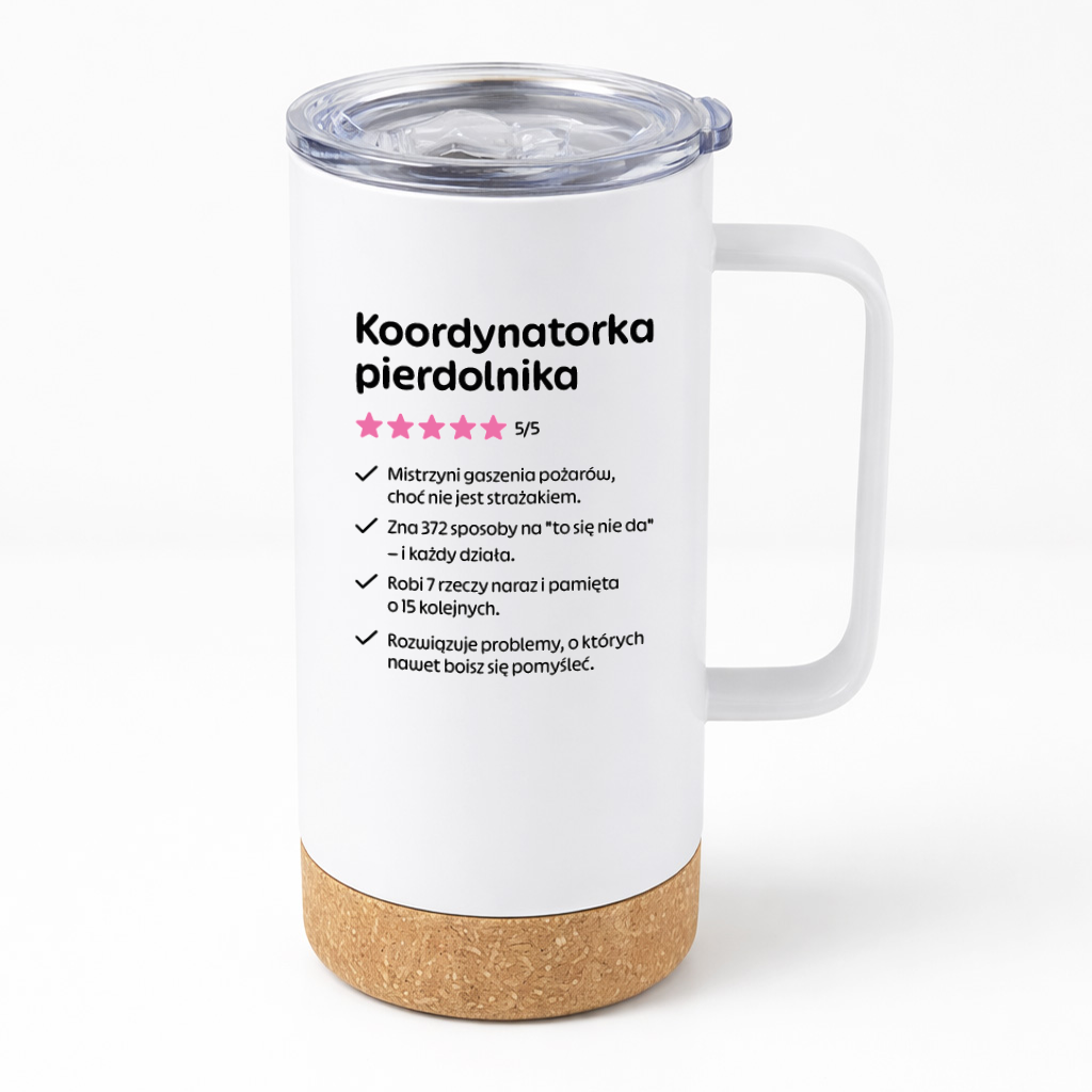 Kubek termiczny z nadrukiem "Koordynatorka pierdolnika"