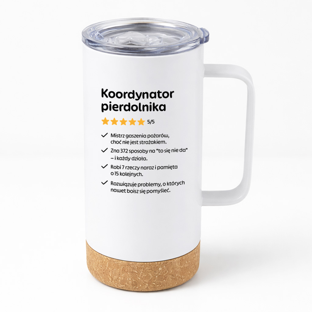 Kubek termiczny z nadrukiem "Koordynator pierdolnika"