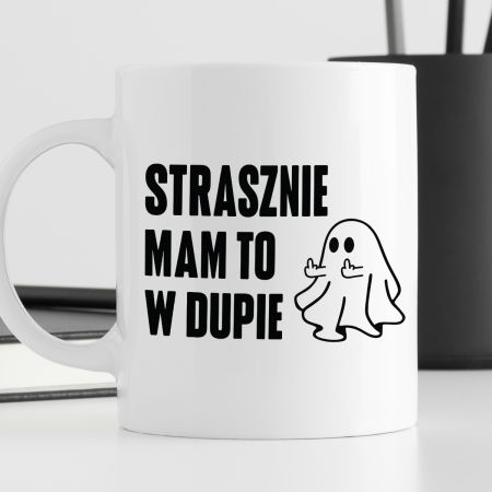 Kubek z nadrukiem "Strasznie mam to w dupie" - Halloween zdjęcie 3