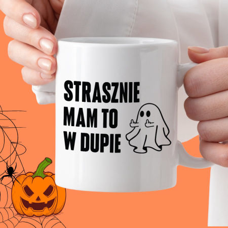 Kubek z nadrukiem "Strasznie mam to w dupie" - Halloween zdjęcie 4