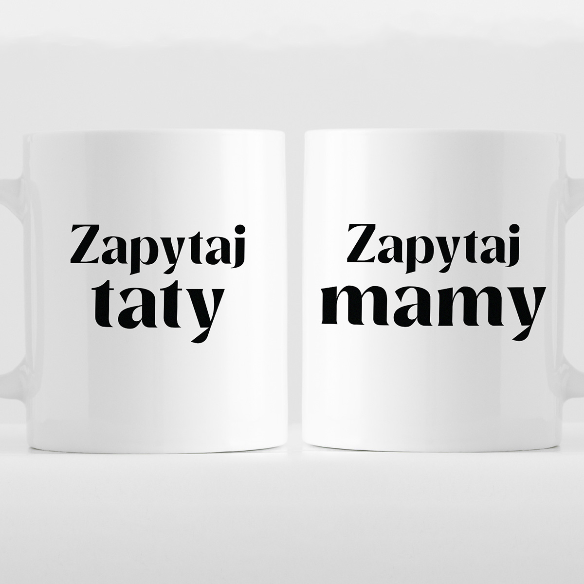 Zestaw kubków "Zapytaj mamy" i "Zapytaj taty" zdjęcie 1